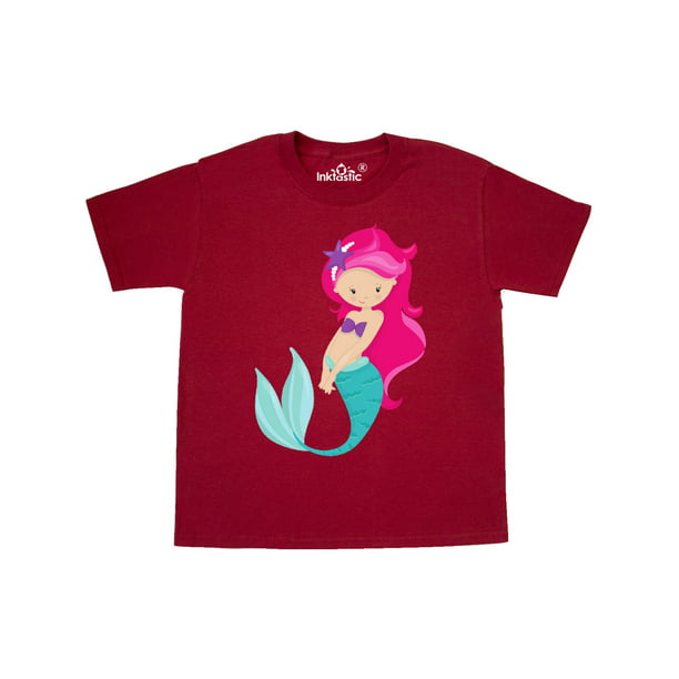 Purple Sea Star Toddler T-Shirt Pink Hair inktastic Cute Little Mermaid 